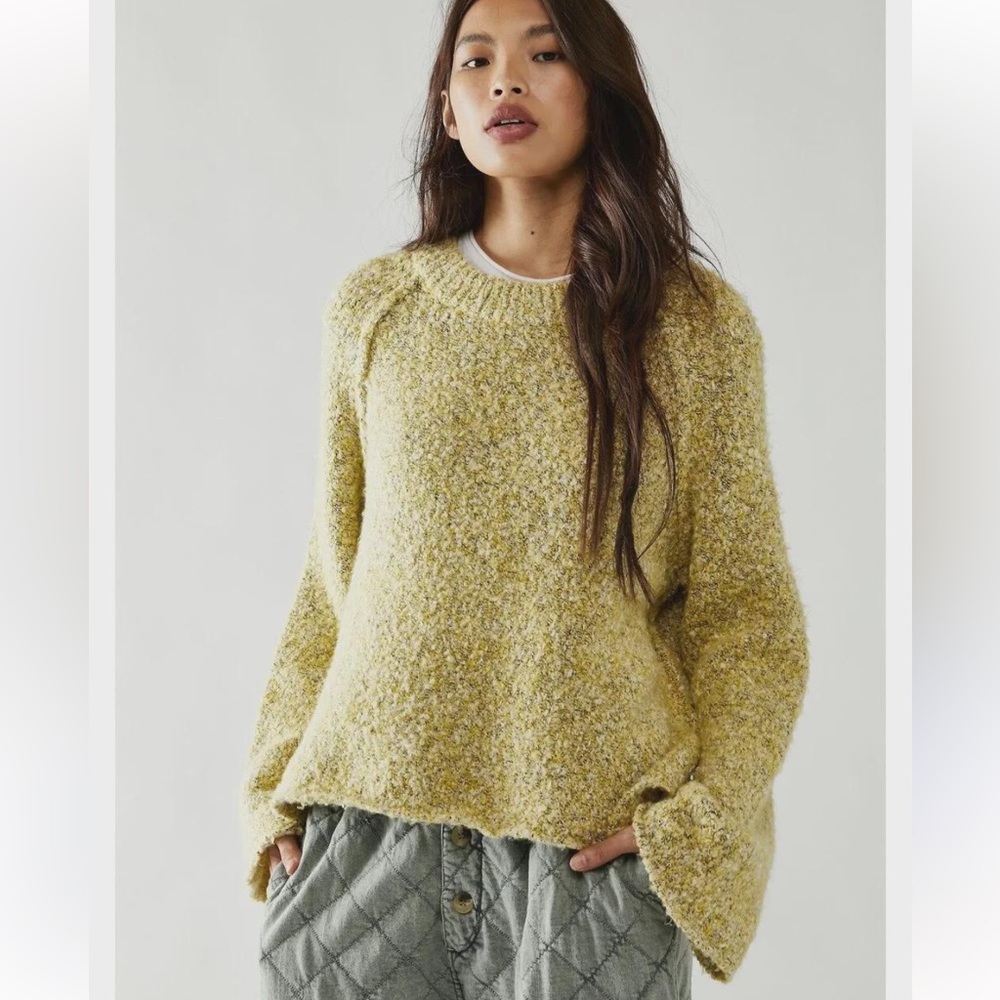 Free People BFF Solid Cocoon Crew Sweater S